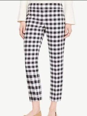 ANN TAYLOR Devin Fit Black & White Gingham Ankle Pants - NWOT